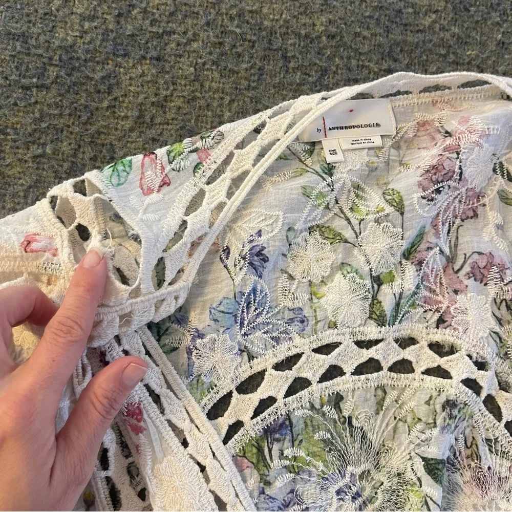 Anthropologie cape duster one size embroidered - Picture 5 of 6